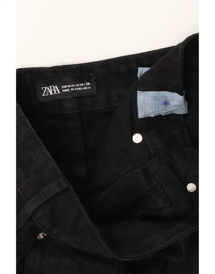 Mini gonna di jeans da donna Zara media W28 cotone nero