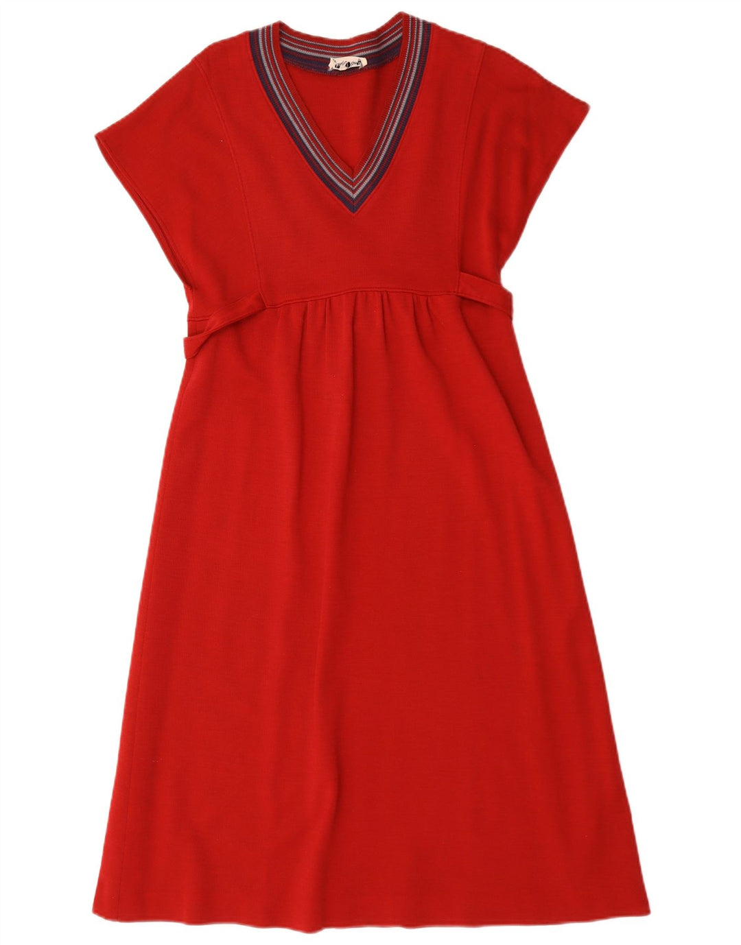 Abito a trapezio vintage da donna UK 12 rosso medio