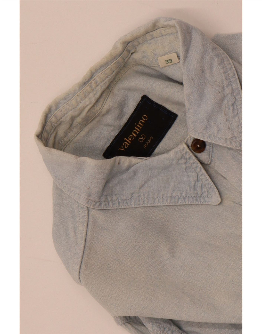 Camicia Valentino Uomo Taglia 39 Blu Medio