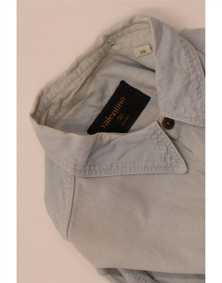 Camicia Valentino Uomo Taglia 39 Blu Medio