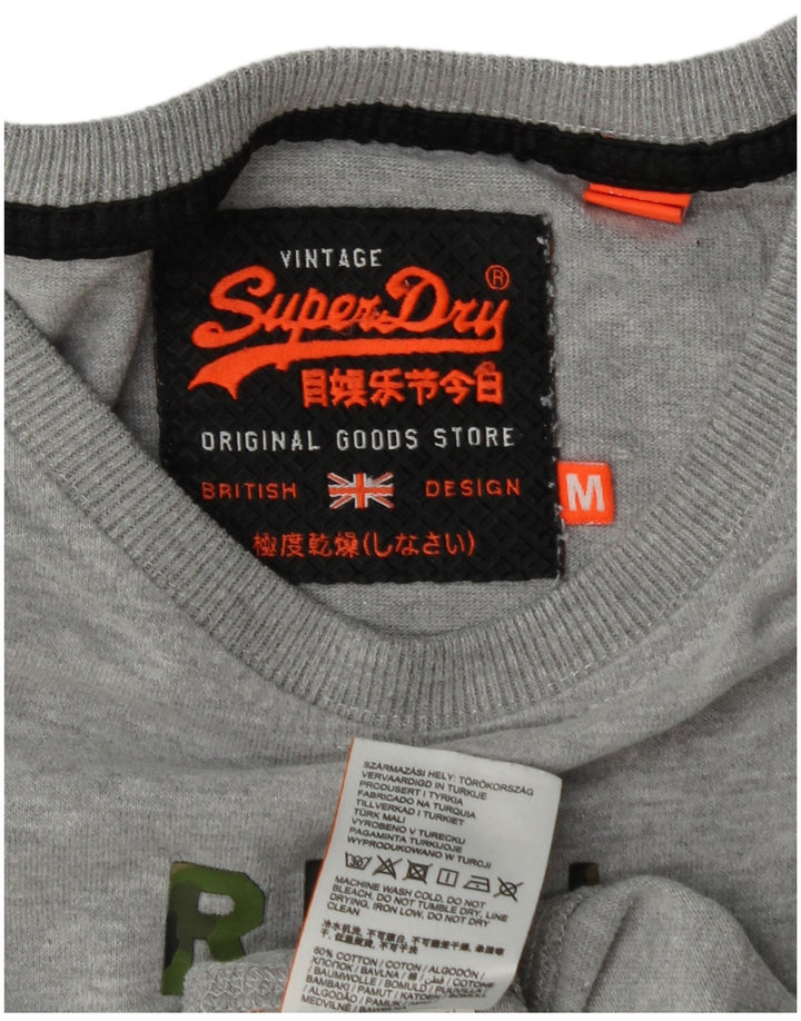 T-shirt grafica da uomo SUPERDRY Top in cotone grigio medio