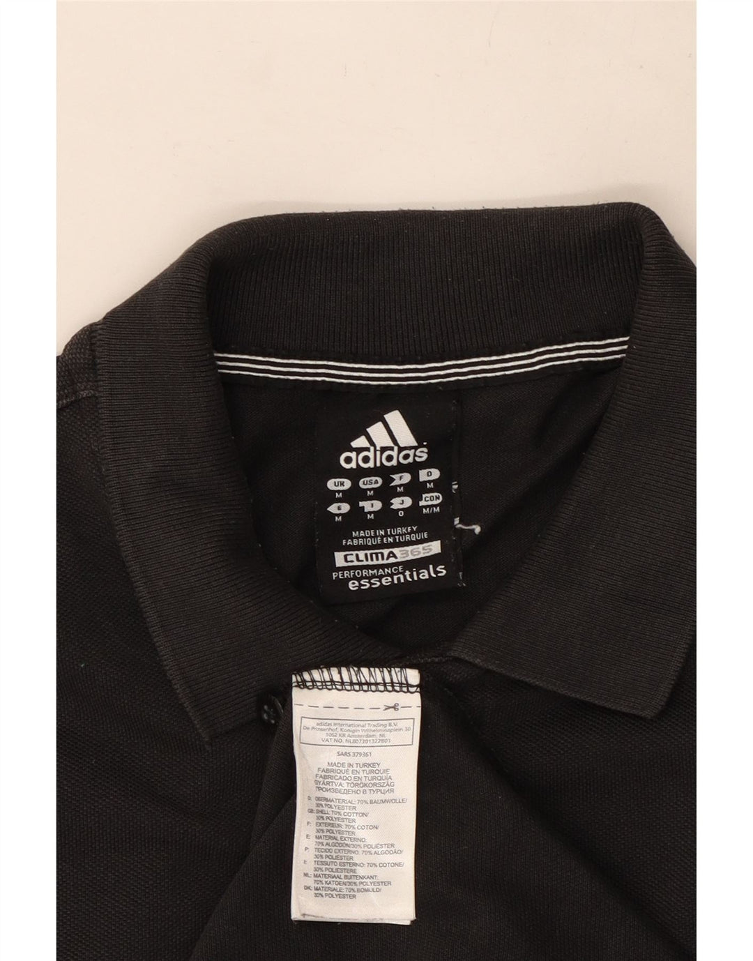 Polo Adidas Clima 365 da uomo in cotone nero medio