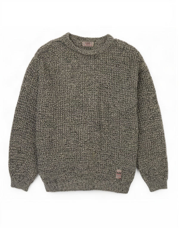 Maglione Lee da uomo con scollo a barca XL grigio chiazzato