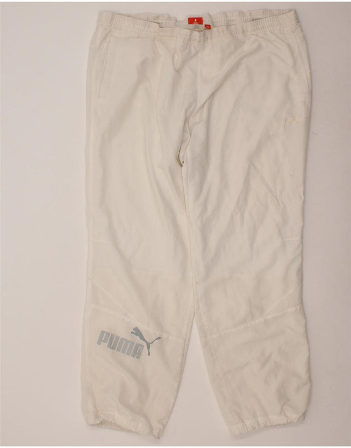 PUMA Mens Graphic Tracksuit Trousers Joggers 2XL  White Vintage Puma and Second-Hand Puma from Messina Hembry 