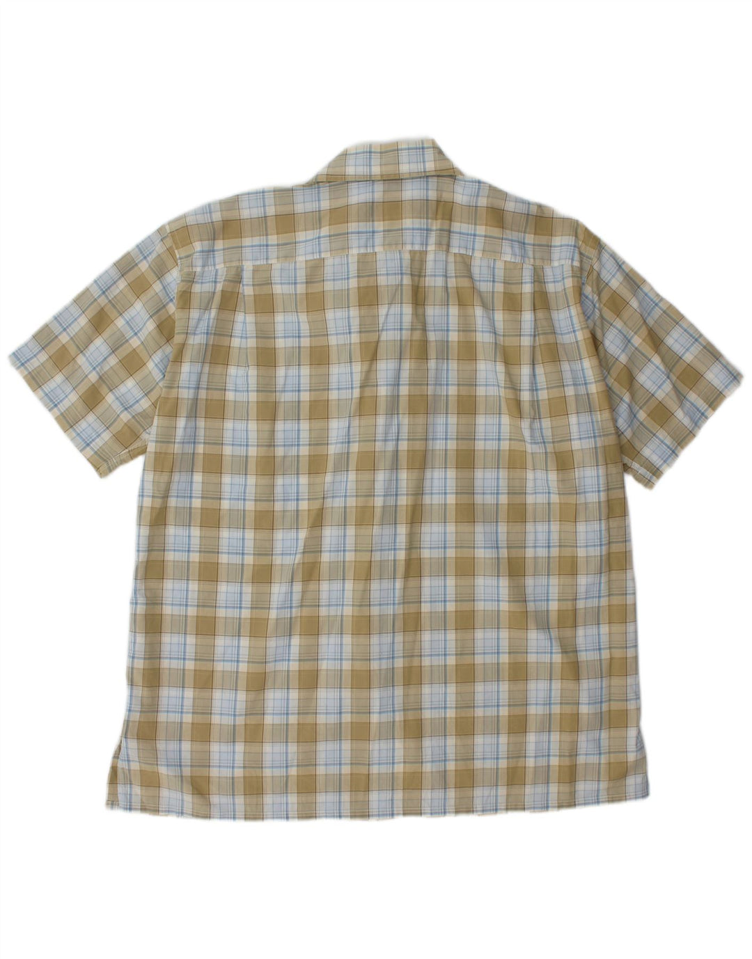 LACOSTE Camicia a maniche corte da uomo taglia 46 2XL a quadri kaki