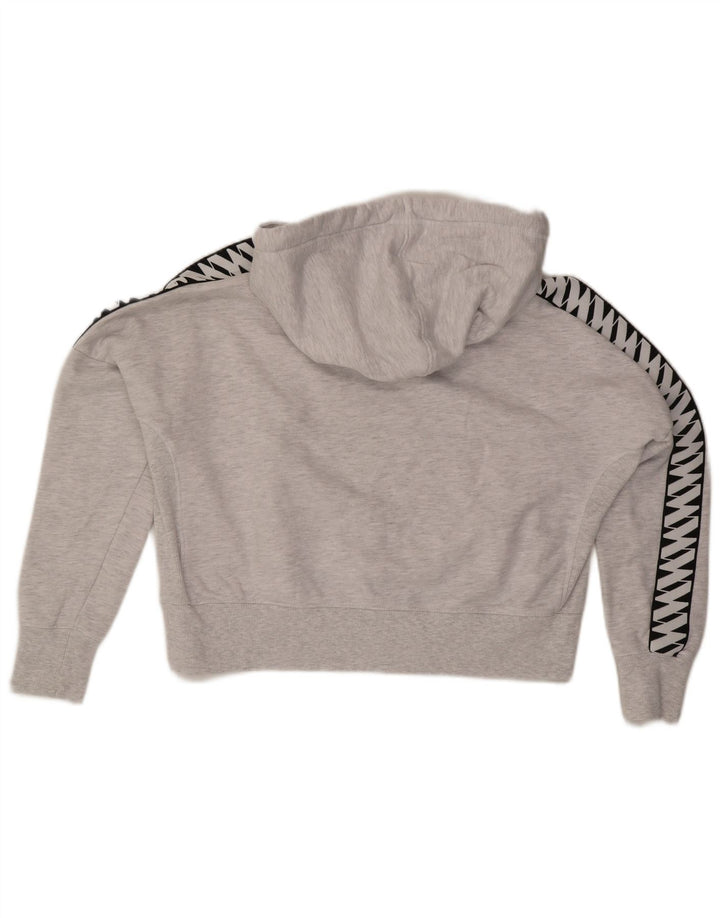 Felpa con cappuccio corta oversize da donna SUPERDRY UK 12 Blocco colore grigio medio