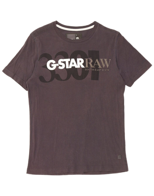 T-shirt grafica da uomo G-Star 3301 Top grande in cotone nero