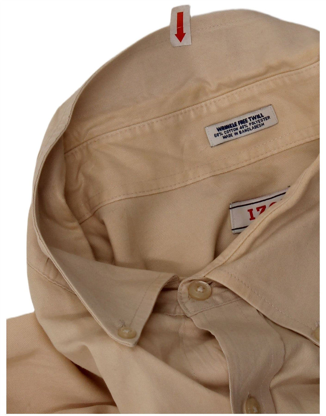 Camicia Izod da uomo vestibilità regolare taglia 18 2XL cotone beige