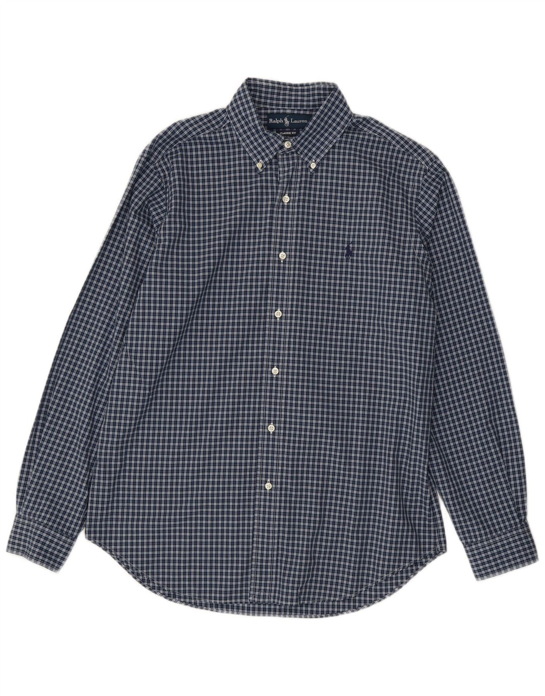 Camicia Ralph Lauren da uomo dalla vestibilità classica, in cotone a quadri blu navy medio