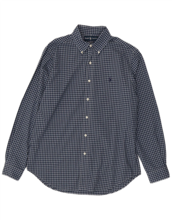 Camicia Ralph Lauren da uomo dalla vestibilità classica, in cotone a quadri blu navy medio