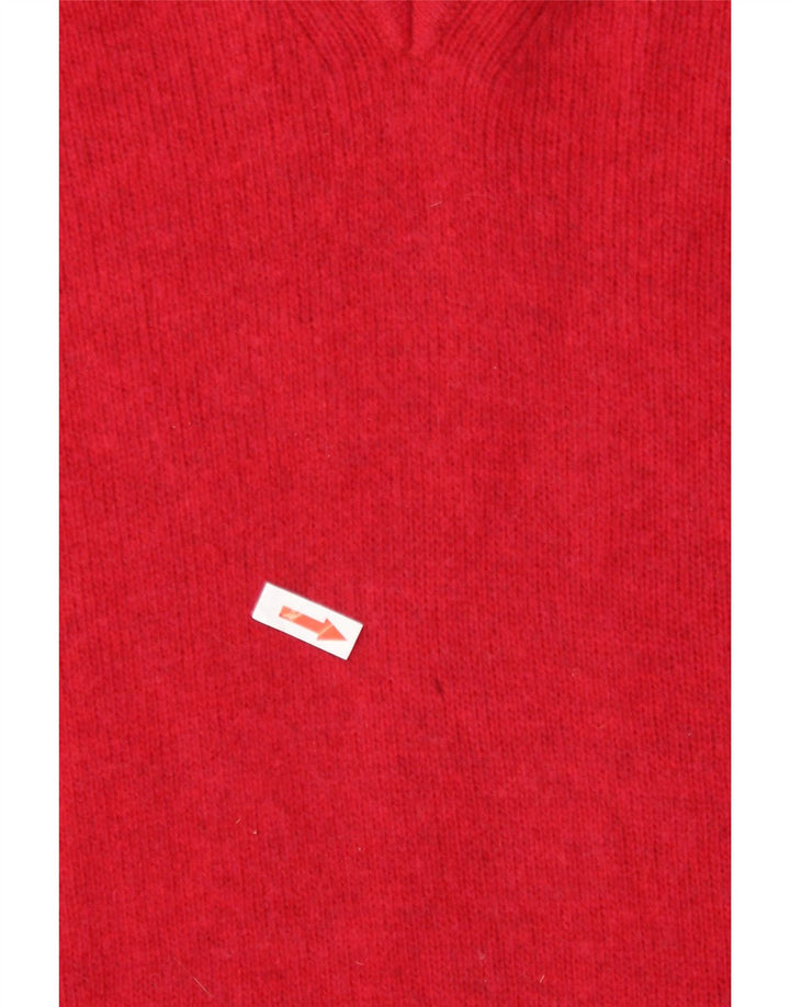 Maglione Trussardi Uomo Scollo a V Rosso Medio Lana