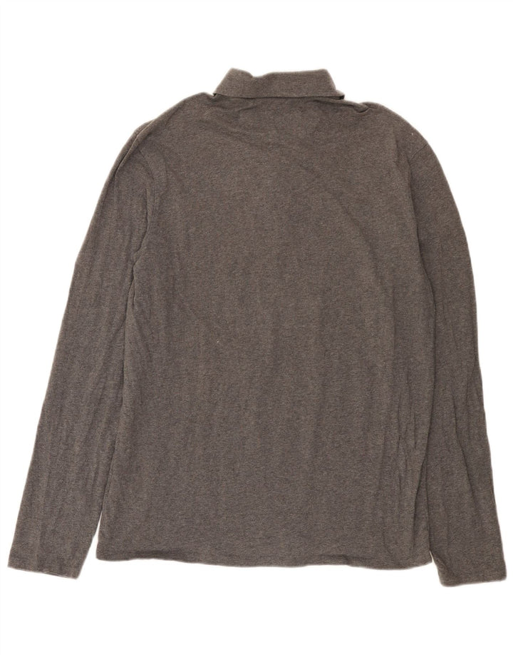Polo Guess da uomo a maniche lunghe grande in cotone grigio