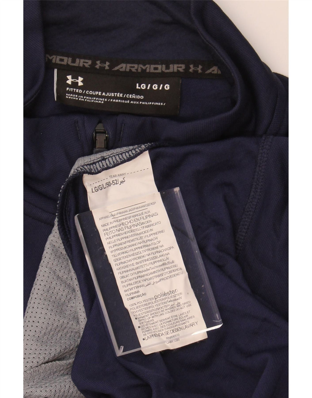UNDER ARMOUR Mens Tracksuit Top Jacket Large Navy Blue Polyester