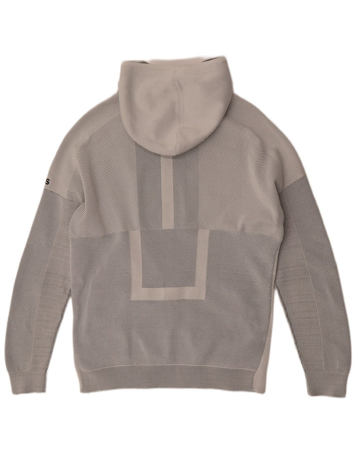 Maglione con cappuccio e zip da uomo ADIDAS grigio medio gessato