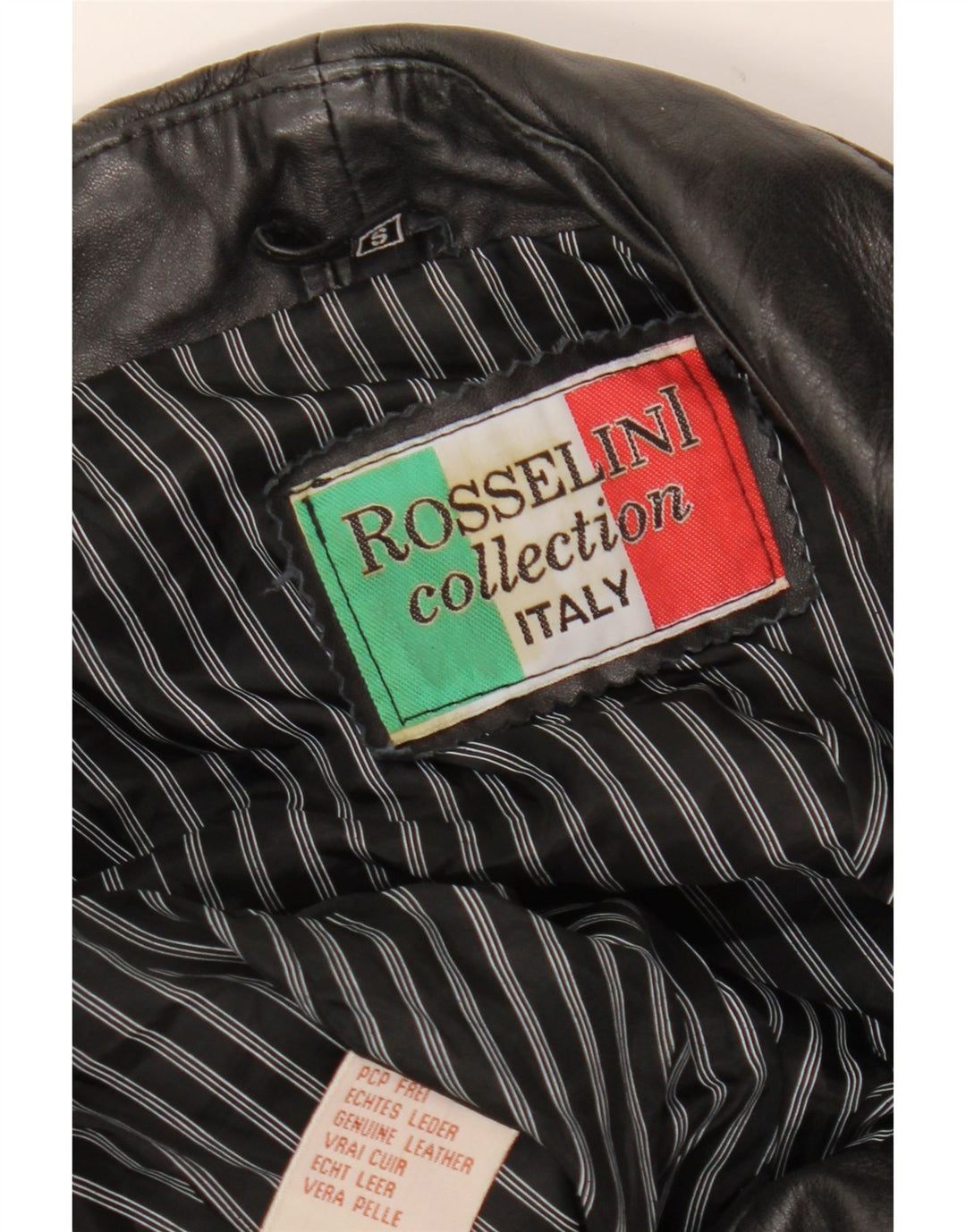 Giacca da motociclista in pelle corta da donna vintage UK 8 piccola in pelle nera