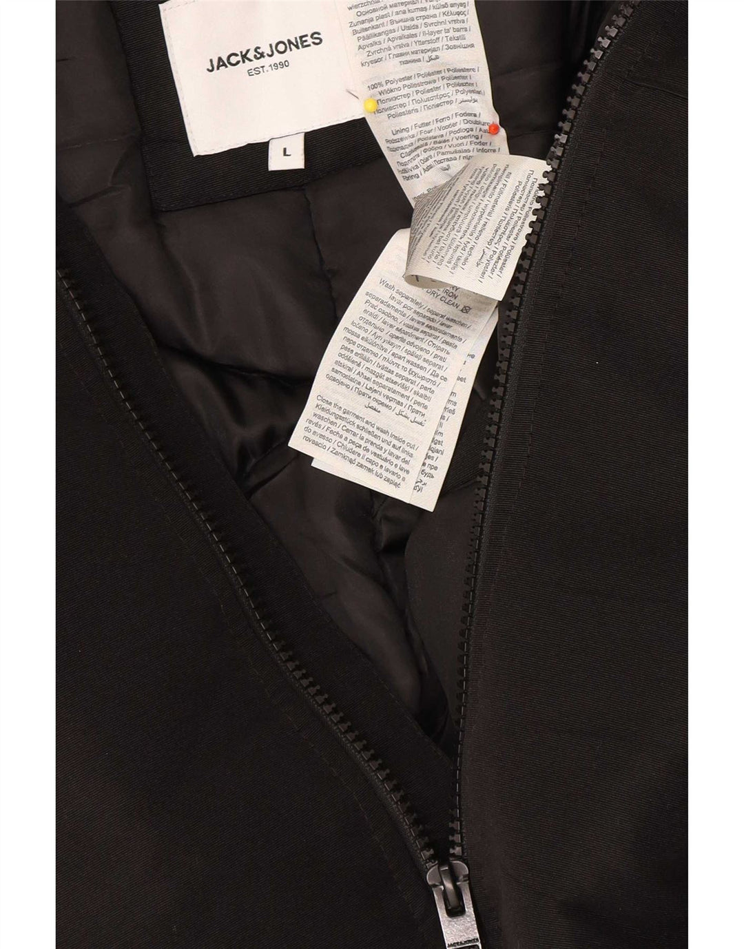 Jack & Jones Parka da uomo con cappuccio UK 40 Large Nero Poliestere
