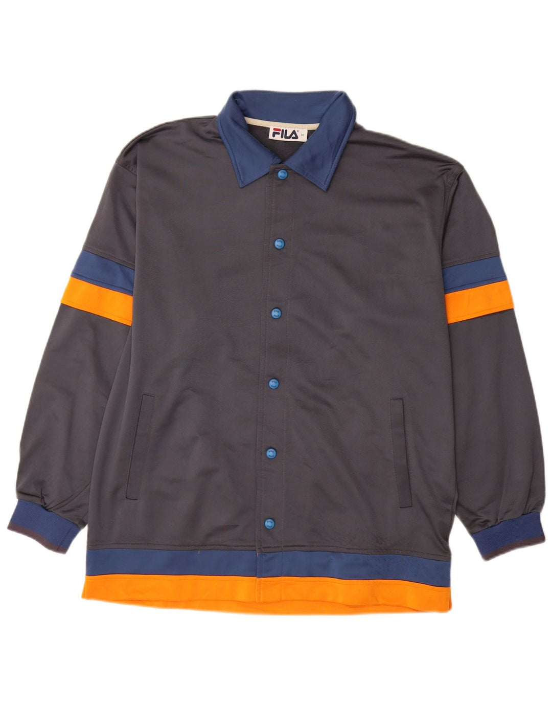 Giacca da ginnastica da uomo Fila in poliestere color block medio blu navy