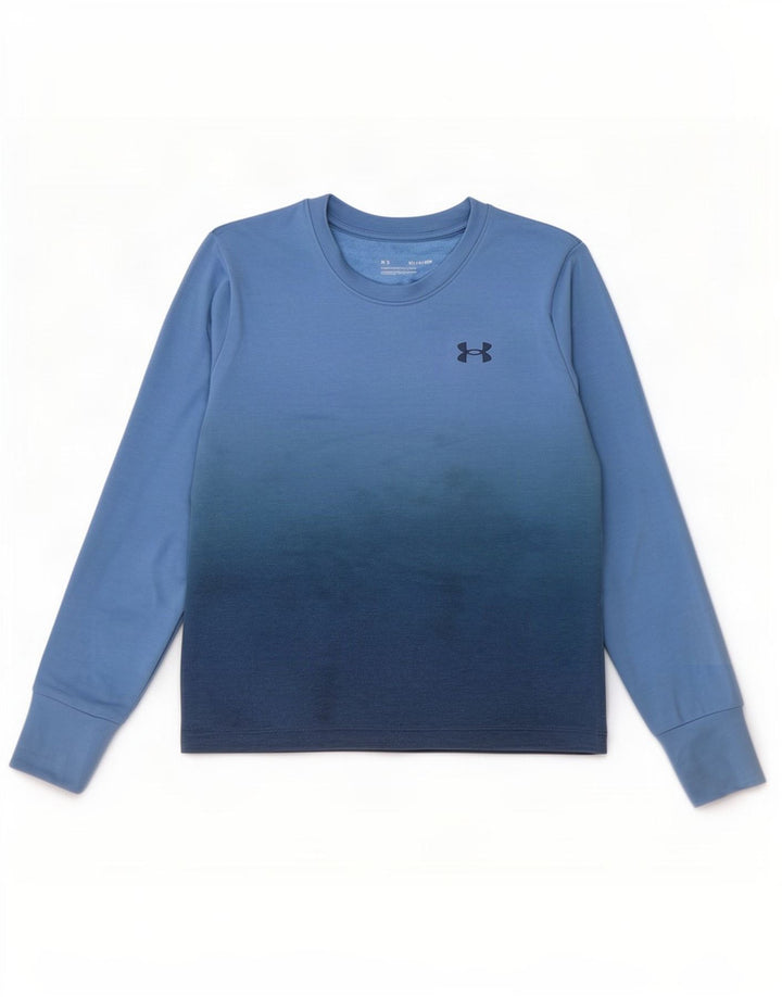 Maglia da uomo Under Armour a maniche lunghe XS blu in poliestere tie-dye