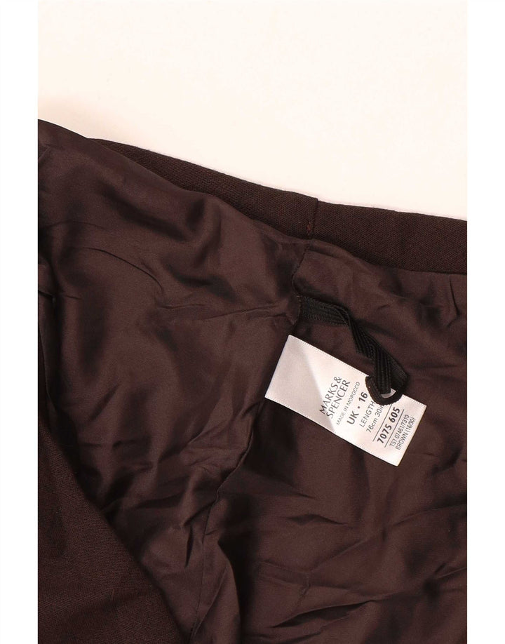 Gonna a trapezio da donna Marks & Spencer UK 16 Large W36 Marrone Poliestere