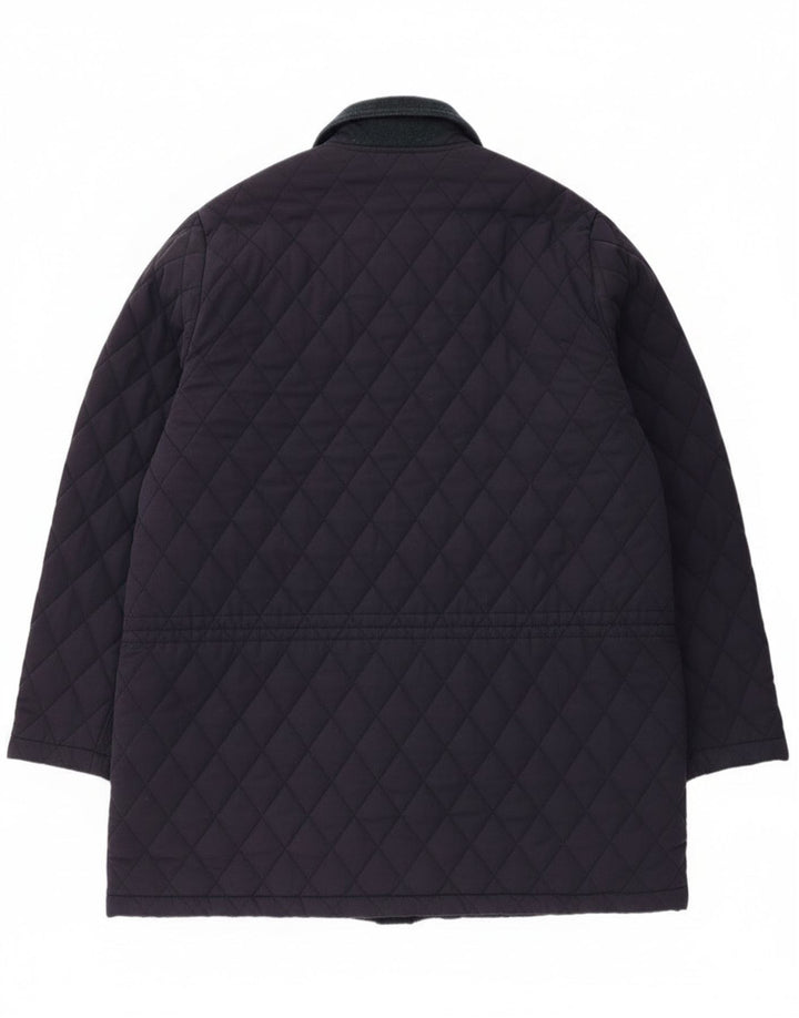 Giacca trapuntata vintage da uomo UK 42 XL poliestere blu navy