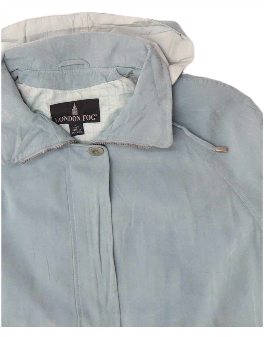 Giacca a vento con cappuccio da donna LONDON FOG UK 16 grande poliestere blu