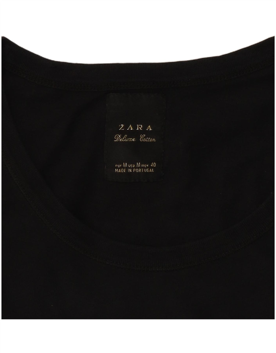 T-shirt da donna ZARA Top UK 12 medio nero cotone