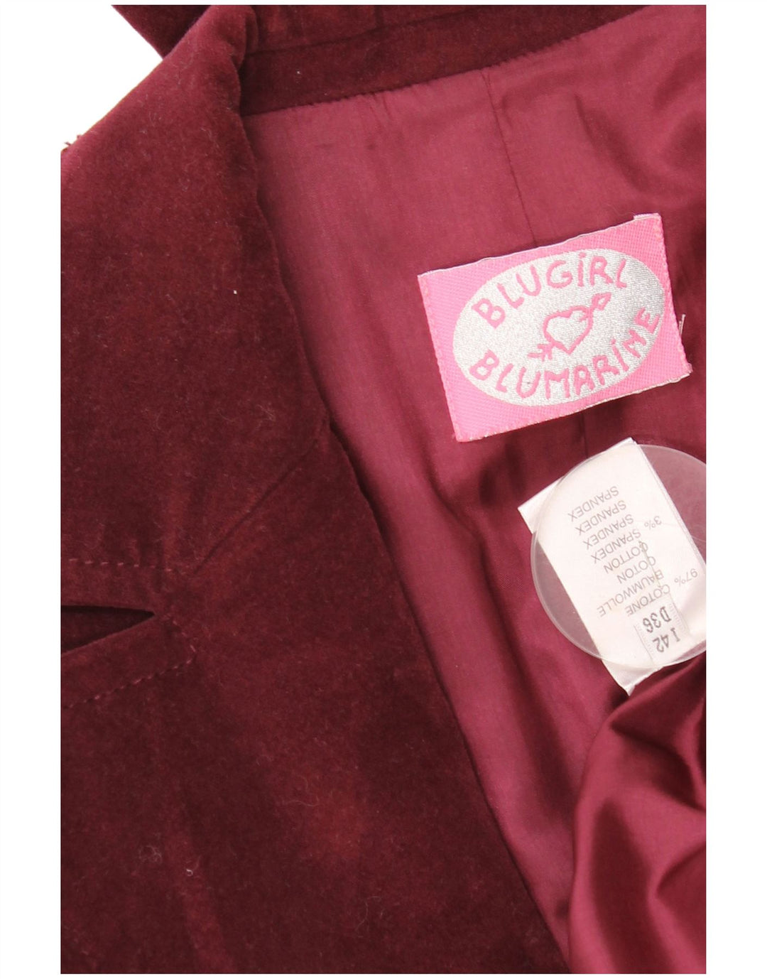 Blugirl Blumarine Giacca Blazer a 1 Bottone da Donna IT 42 Bordeaux Medio