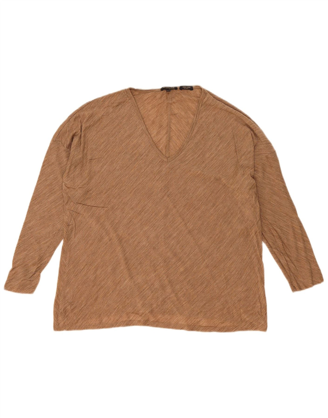 Massimo Dutti Top oversize da donna a maniche lunghe UK 10 Small Beige screziato
