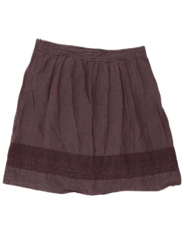 Gonna a trapezio da donna Jigsaw UK 10 piccola W30 lino viola
