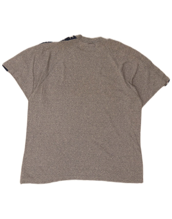 T-shirt grafica da uomo Champion Top grande in cotone color block grigio