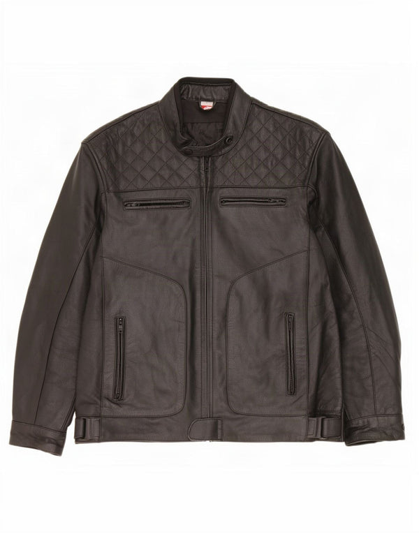 Giacca in pelle da uomo Texpeed UK 40 grande nera
