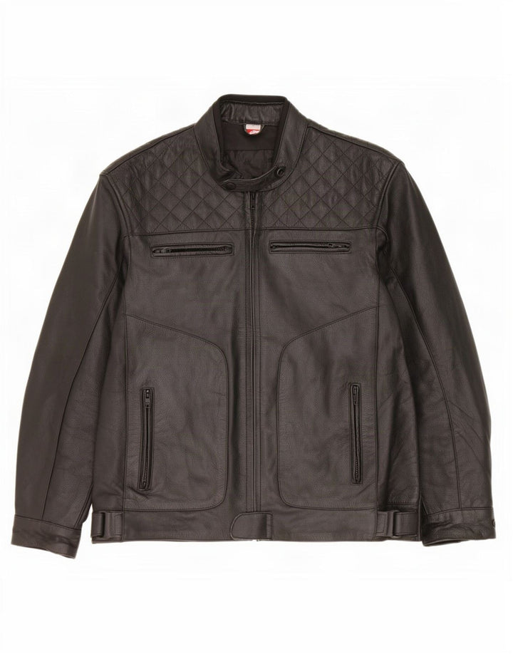 Giacca in pelle da uomo Texpeed UK 40 grande nera