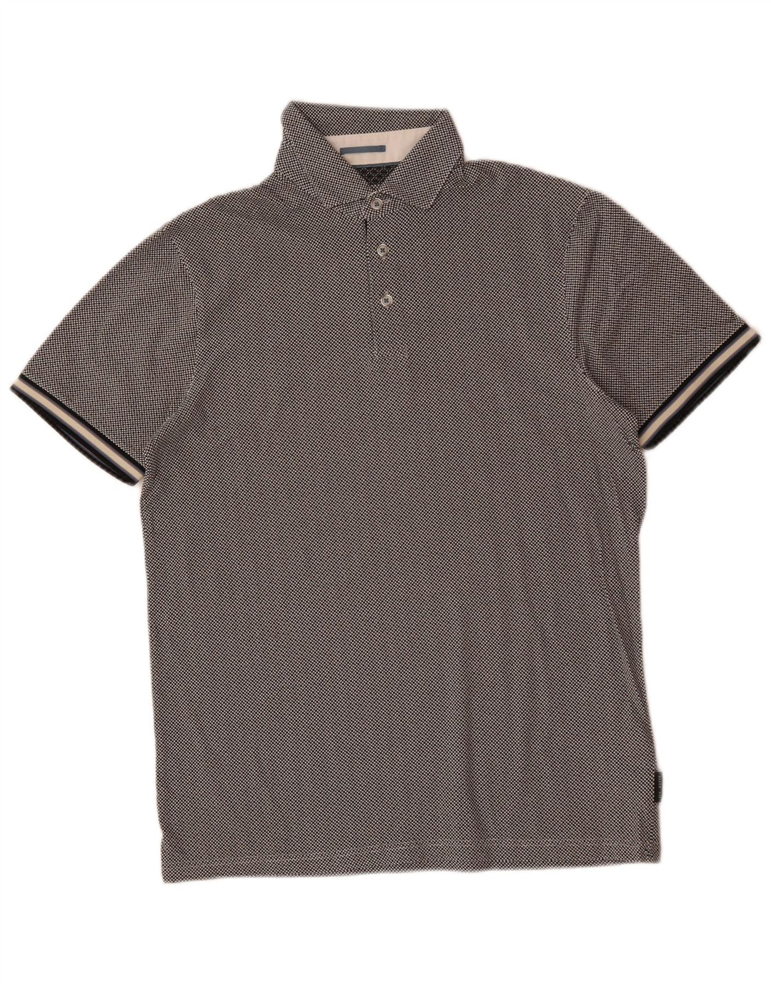 Polo da uomo Ted Baker taglia 2 piccola in cotone grigio a quadri