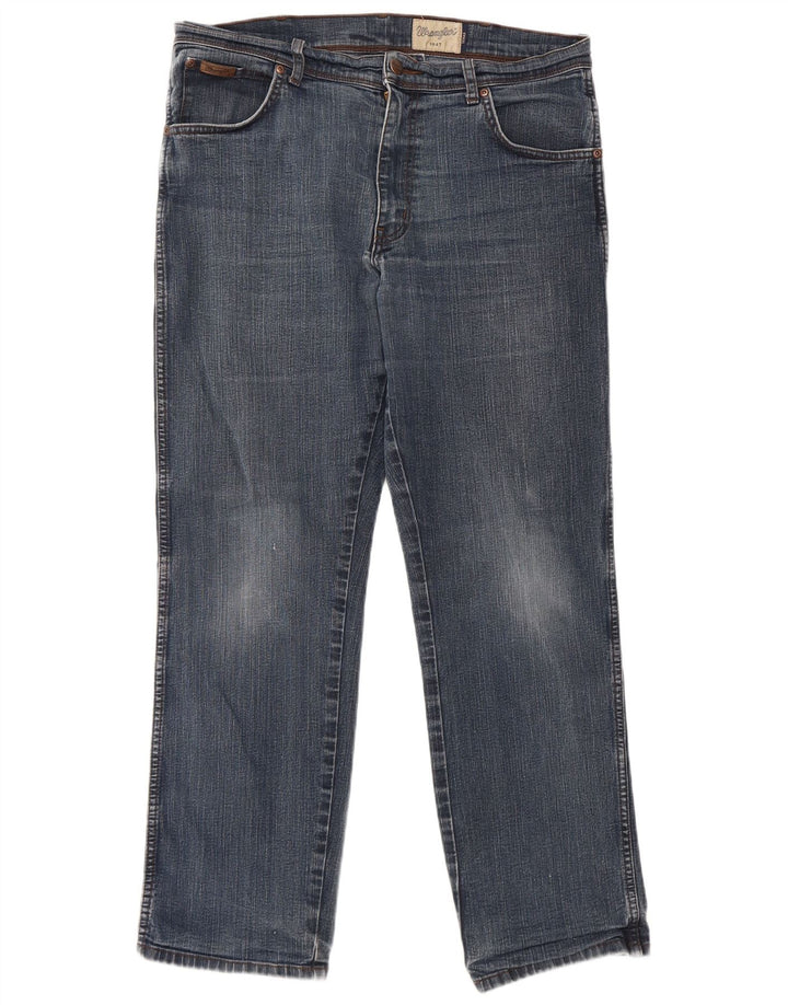 Jeans dritti da uomo Texas WRANGLER W34 L30 cotone blu