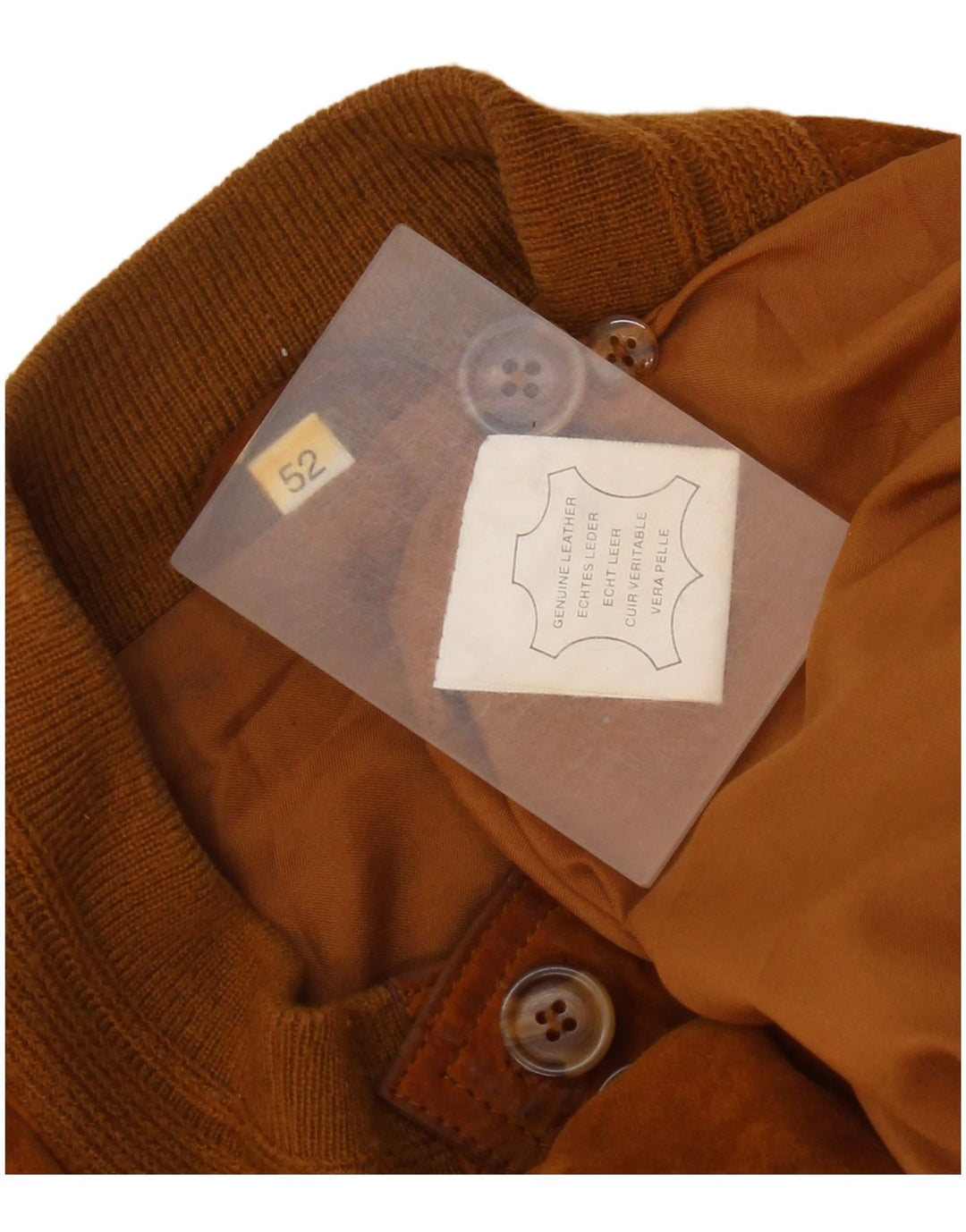 Giubbotto bomber vintage in pelle scamosciata da uomo IT 52 XL in pelle marrone