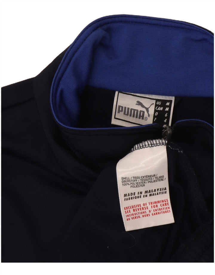 Giacca da tuta da uomo Puma Medium in poliestere color block blu navy