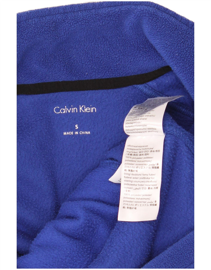 Giacca in pile grafica da donna Calvin Klein UK 10 Small Blue Colourblock