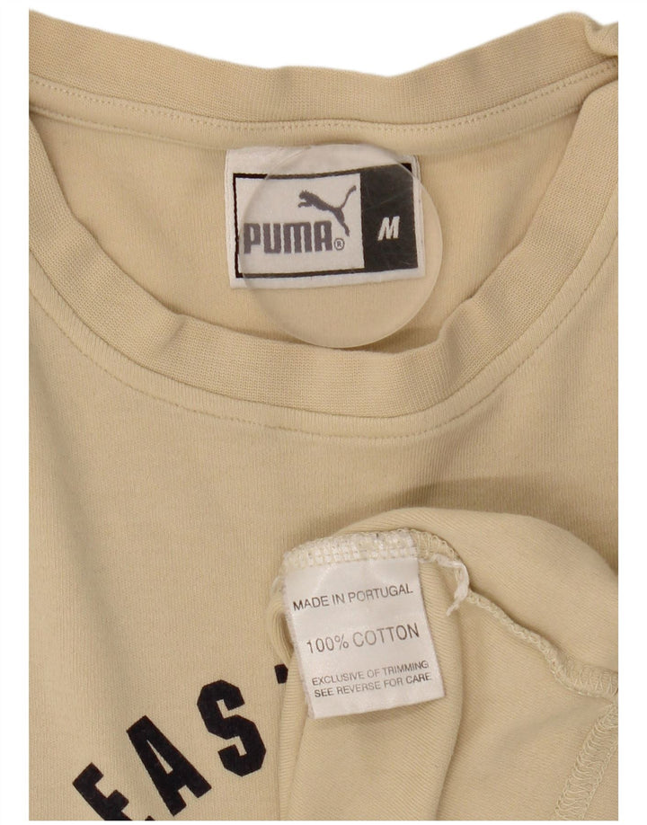 T-shirt grafica da uomo Puma in cotone beige medio