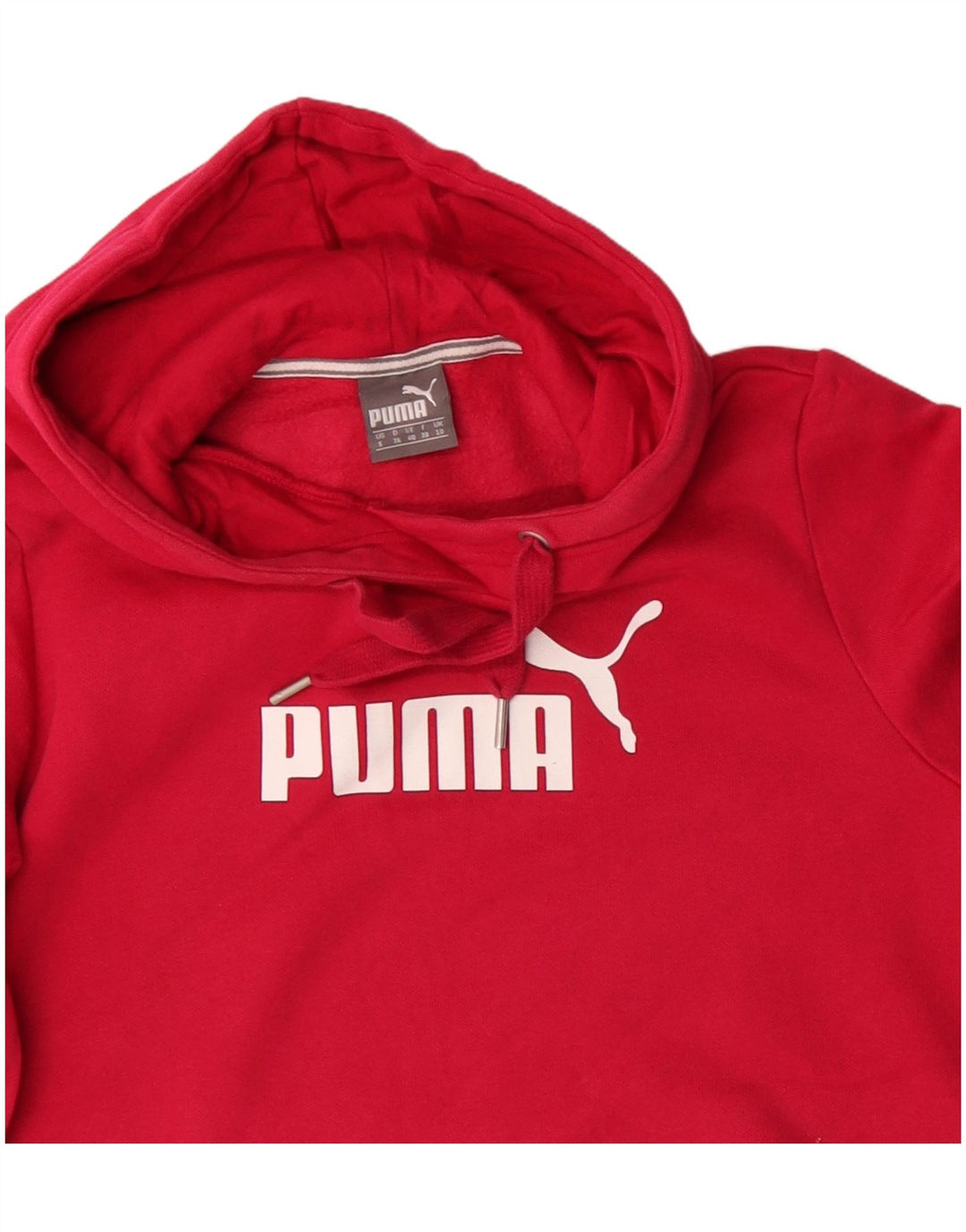 Felpa con cappuccio grafica PUMA da donna UK 10 Small Rosso Cotone