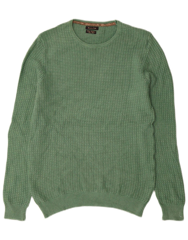 Maglione maglione girocollo da uomo Massimo Dutti in cotone verde medio