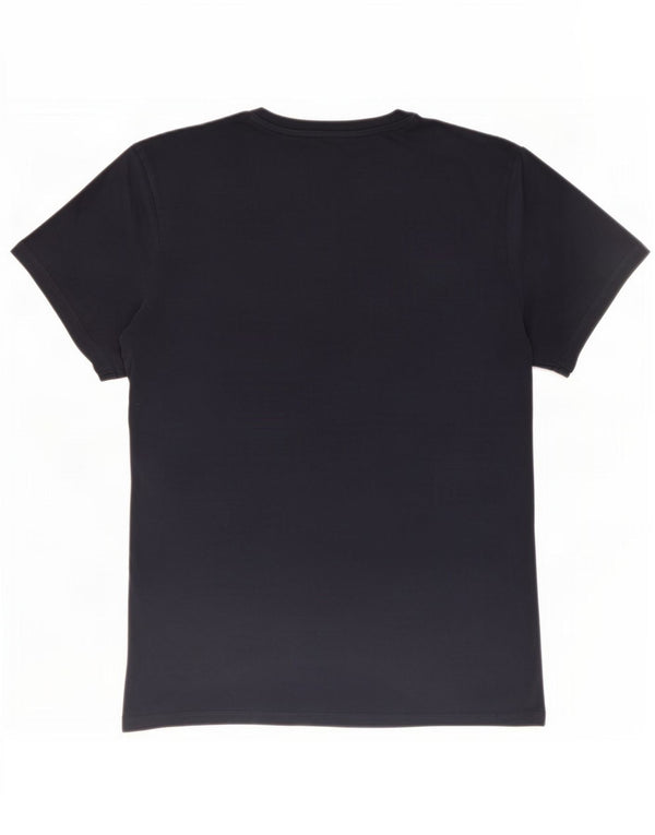 T-shirt grafica da uomo slim fit Guess XL in cotone blu navy