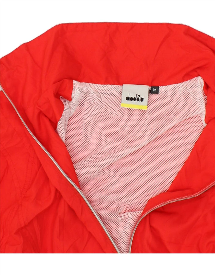 DIADORA Womens Tracksuit Top Jacket UK 12 Medium Red Polyester Vintage Diadora and Second-Hand Diadora from Messina Hembry 