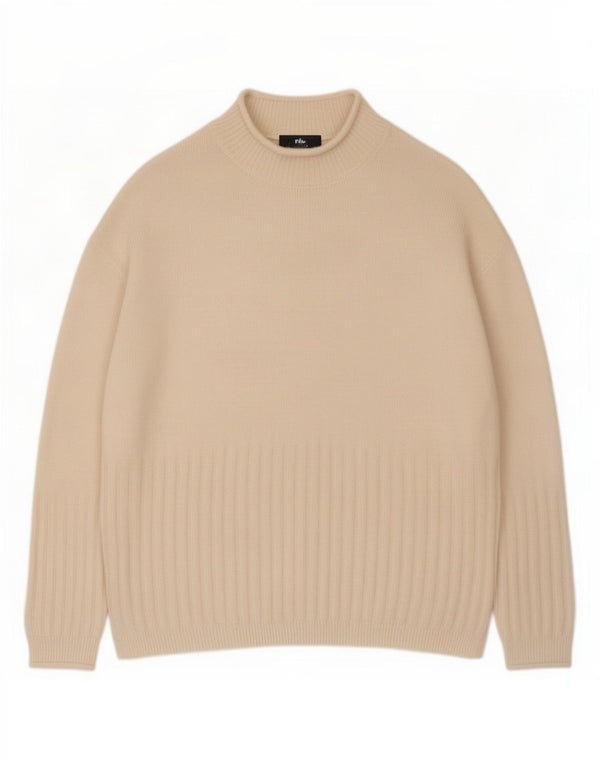 Maglione maglione a collo alto da donna Marks & Spencer UK 14 Beige medio