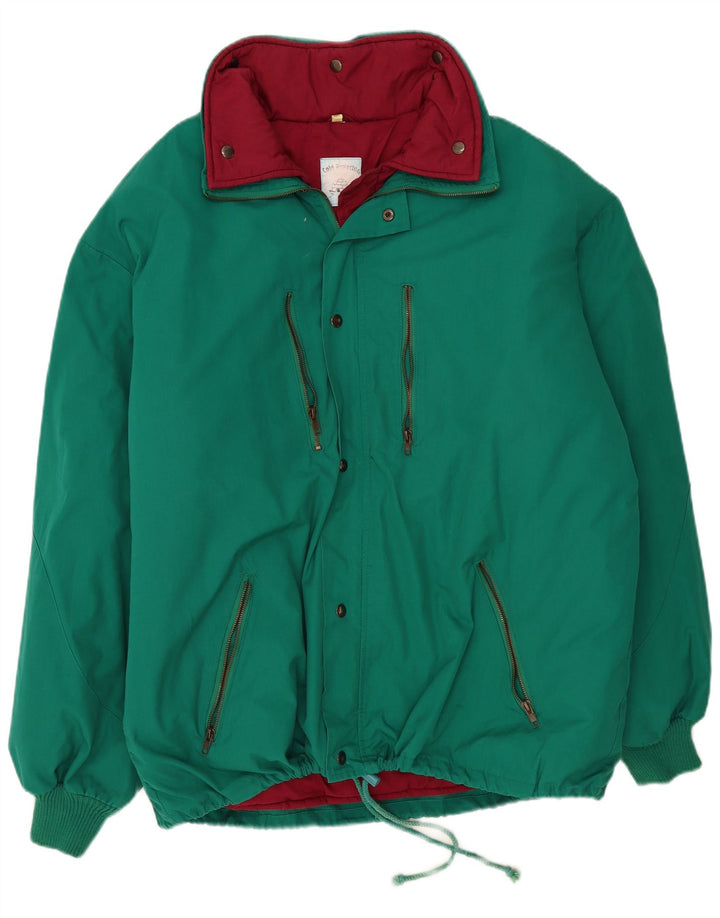 Giacca imbottita da uomo vintage UK 42 XL poliestere verde