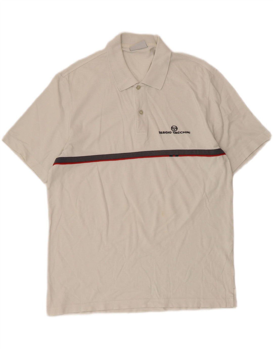 Polo Uomo Sergio Tacchini Maglia Grande in Cotone a Righe Bianche