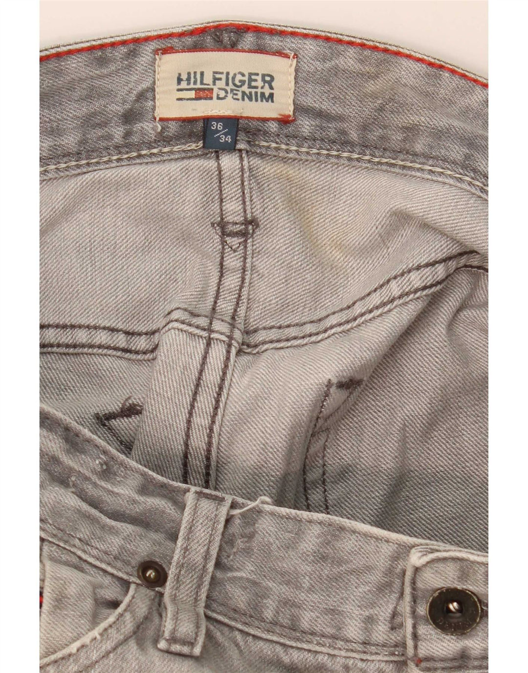 Jeans slim da uomo Tommy Hilfiger W36 L34 Grigi