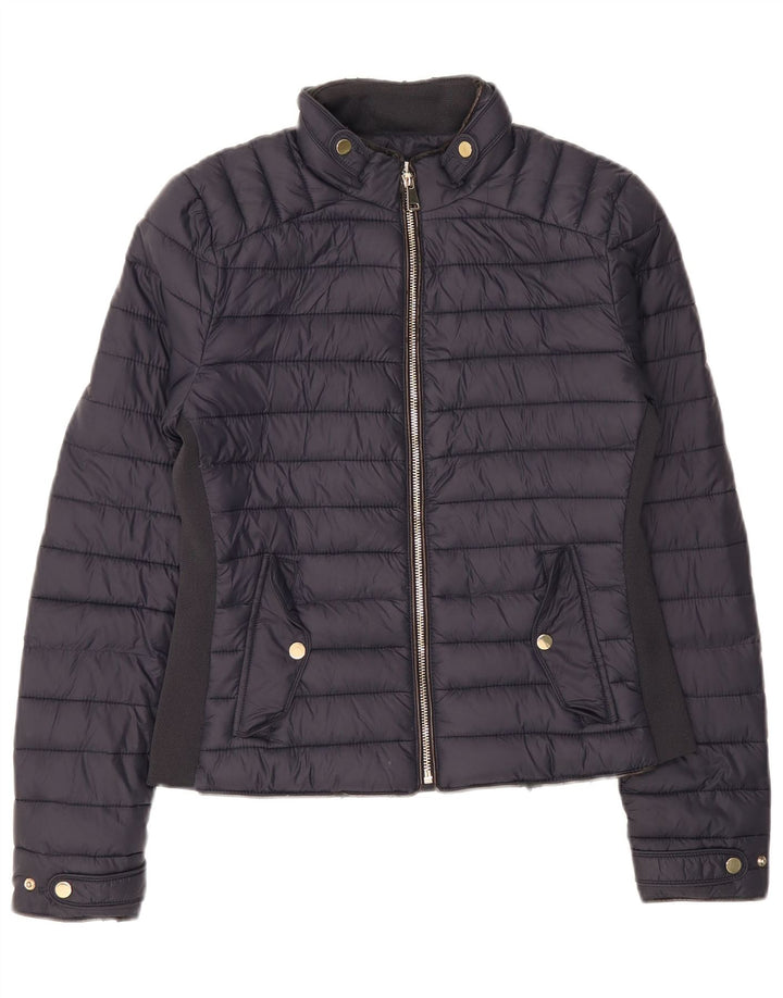 Giacca imbottita da donna Zara UK 10 piccola in nylon blu navy