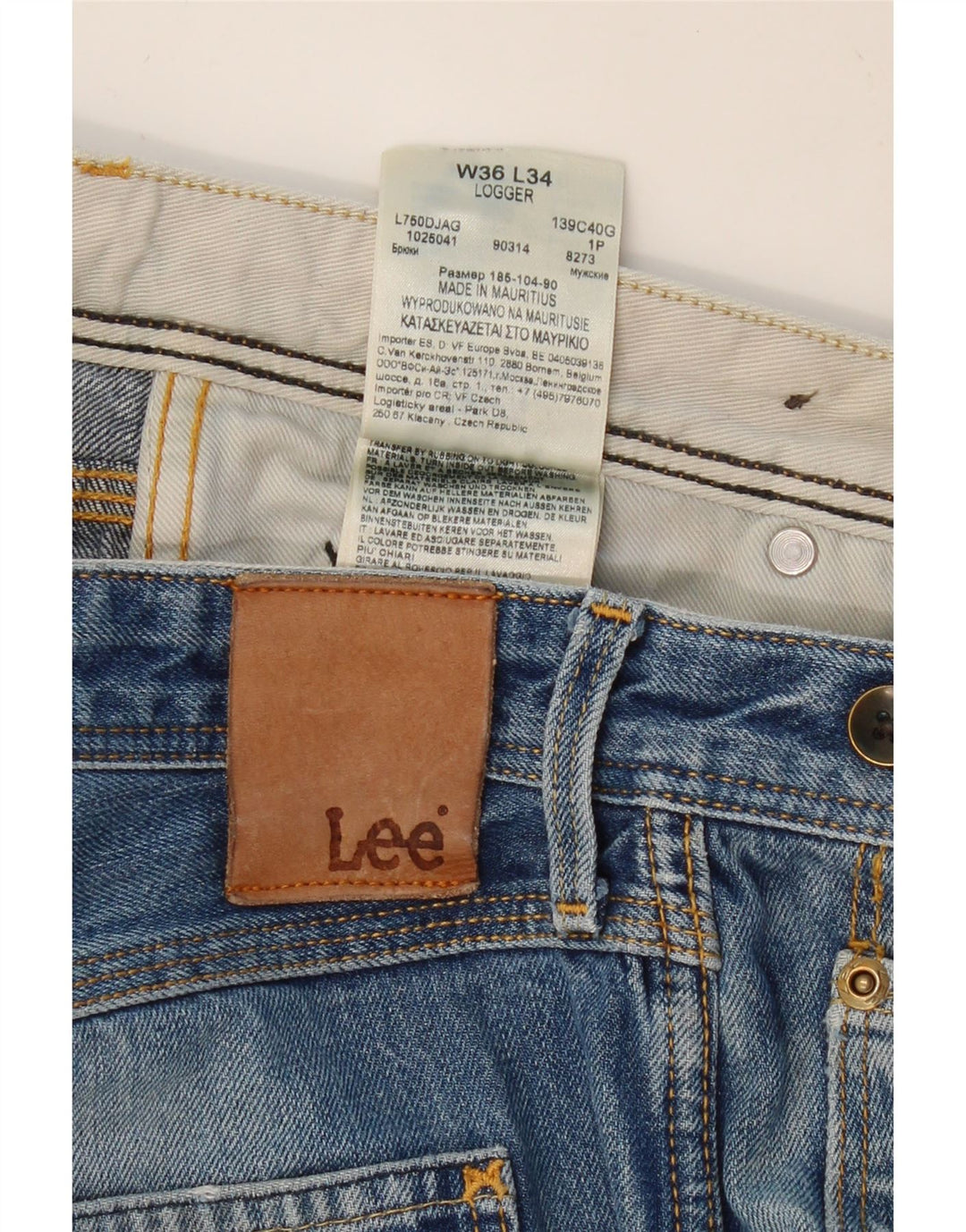 LEE Mens Logger Straight Jeans W36 L29 Blue Cotton Vintage Lee and Second-Hand Lee from Messina Hembry 