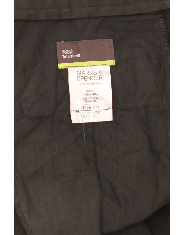 Pantaloni da abito dritti su misura da uomo Marks & Spencer W40 L31 neri