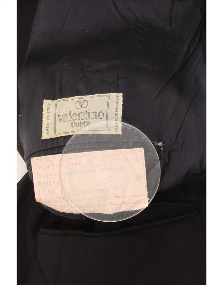 Giacca Blazer Doppiopetto Valentino Uomo IT 50 Large Nera in Lana Vergine